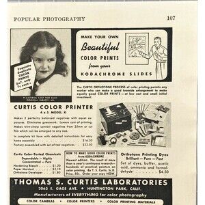 Thomas C. Curtis Laboratories "Curtis Color Printer: Make Your Own"Print Ad 1941